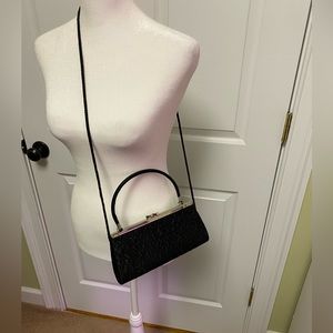 Small black dinner clutch